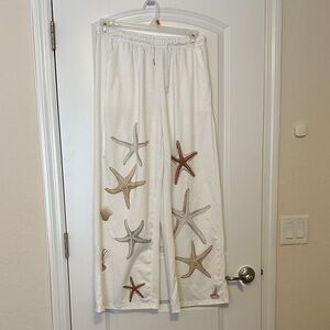 SHEIN White Starfish Wide Leg Pants